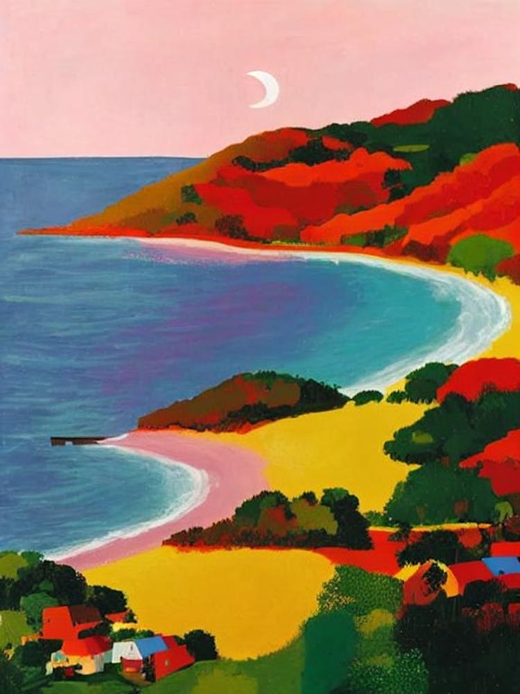 Half Moon Bay, Antigua Hockney Style