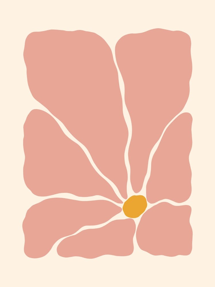 Abstrakte Blume 02 - Mittelrosa