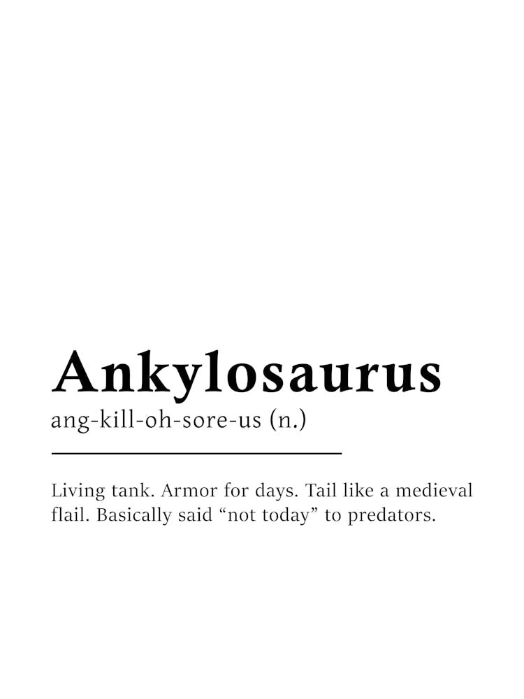 Ankylosaurus - Affiche Définition - Dictionnaire