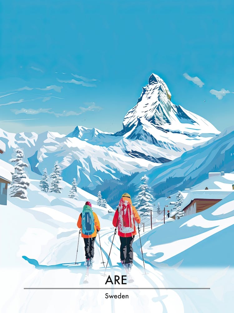 Are, Sweden, Ski Resort Poster Illustration 6
