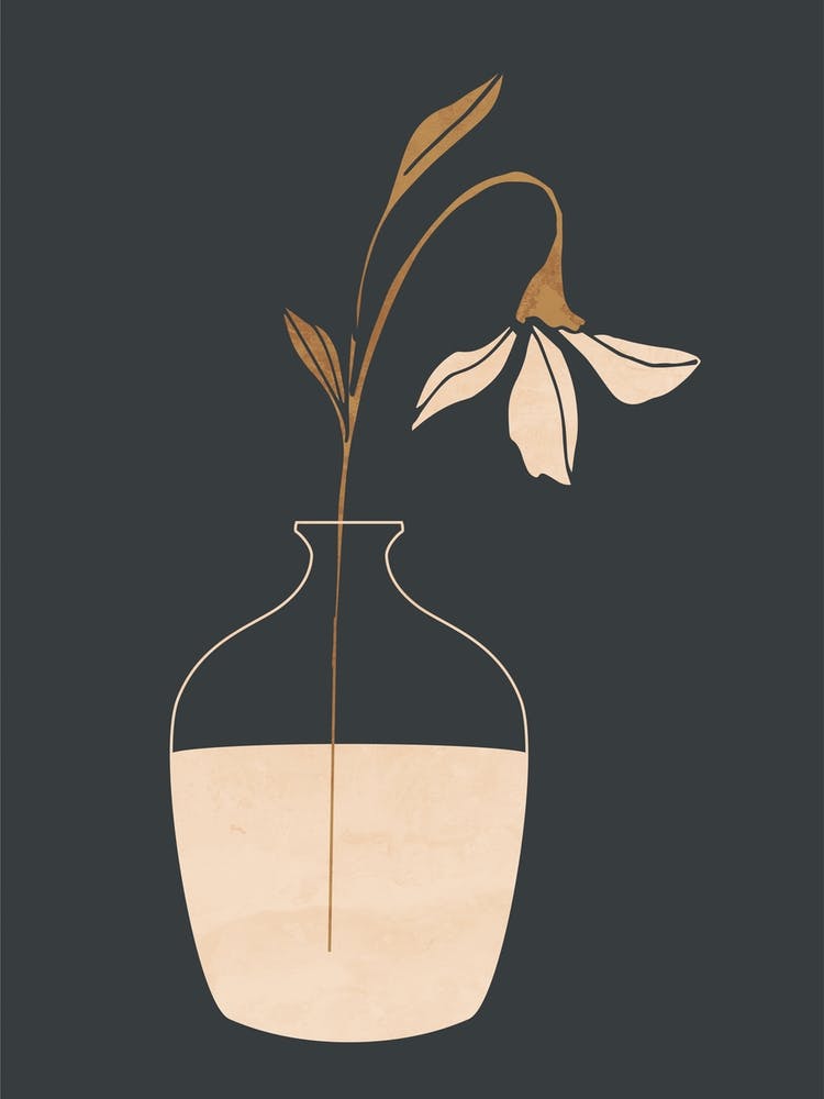 Minimal Abstract Art Vase Flower 3