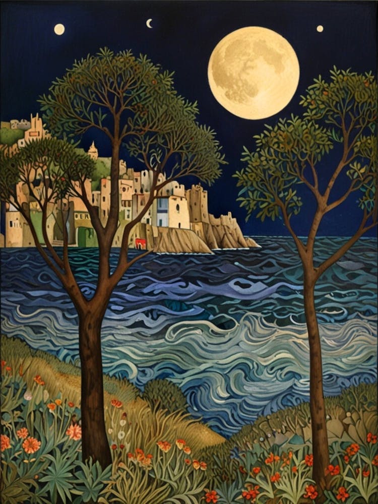 William Morris Full Moon Over The Sea 2