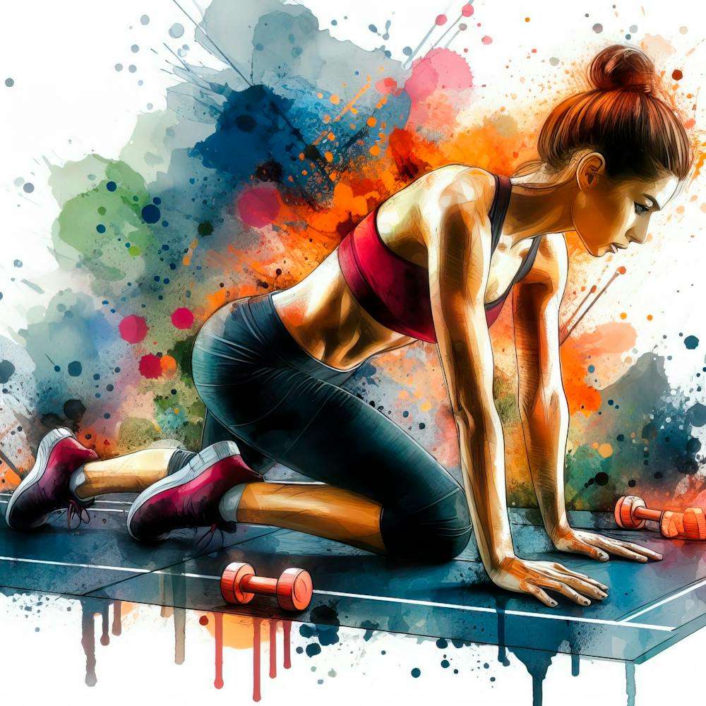 Fitness Girl With Dumbbells