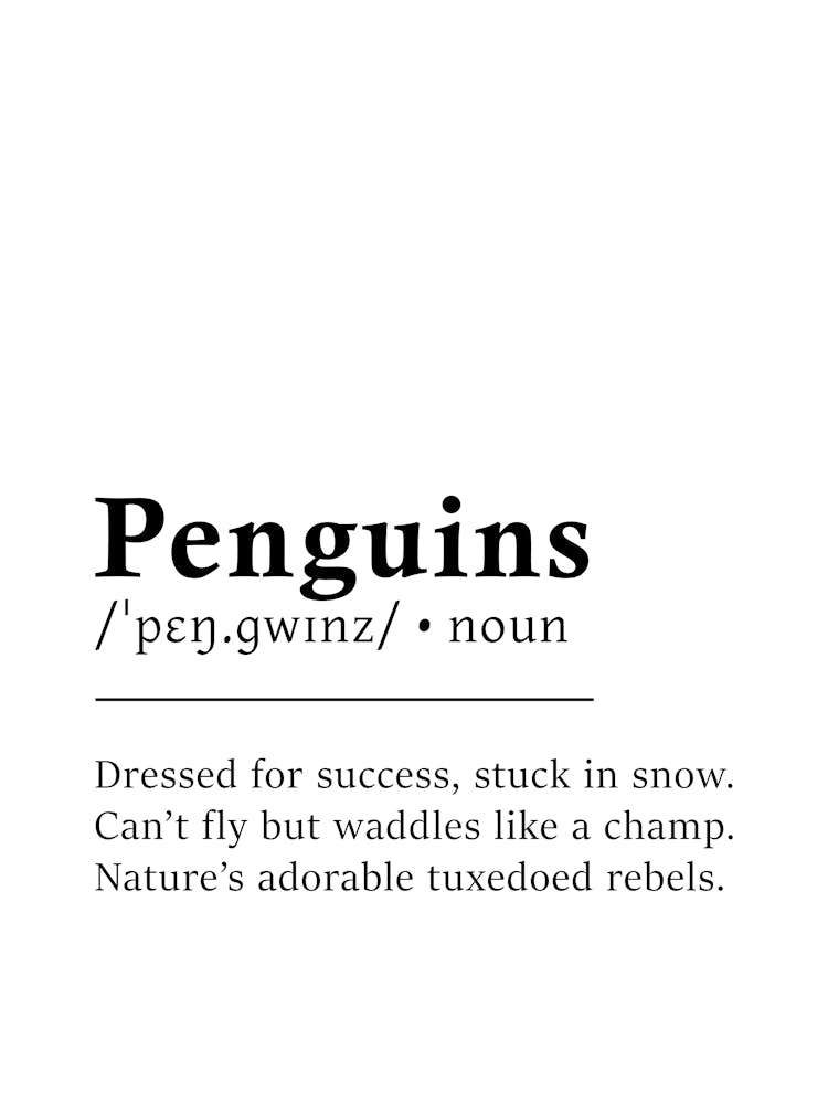 Penguins Definition Poster - Dictionary