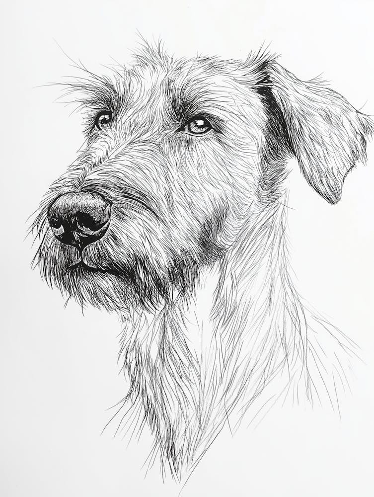 Line Drawing Of An Irish Wolfhound