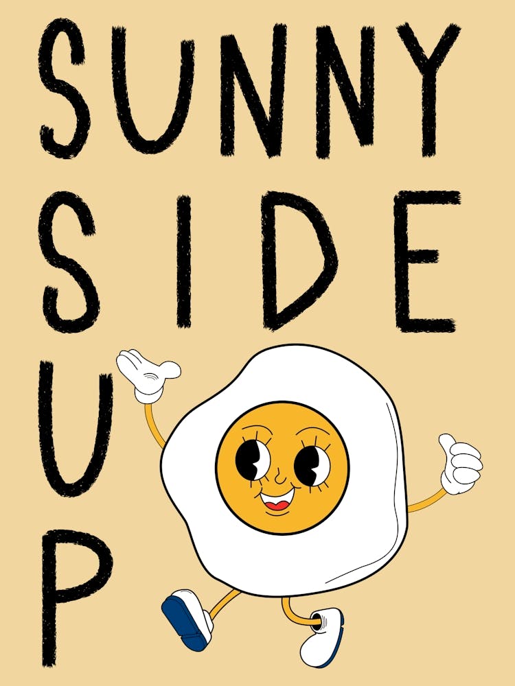 Sunny Side Up Retro Egg Kitchen
