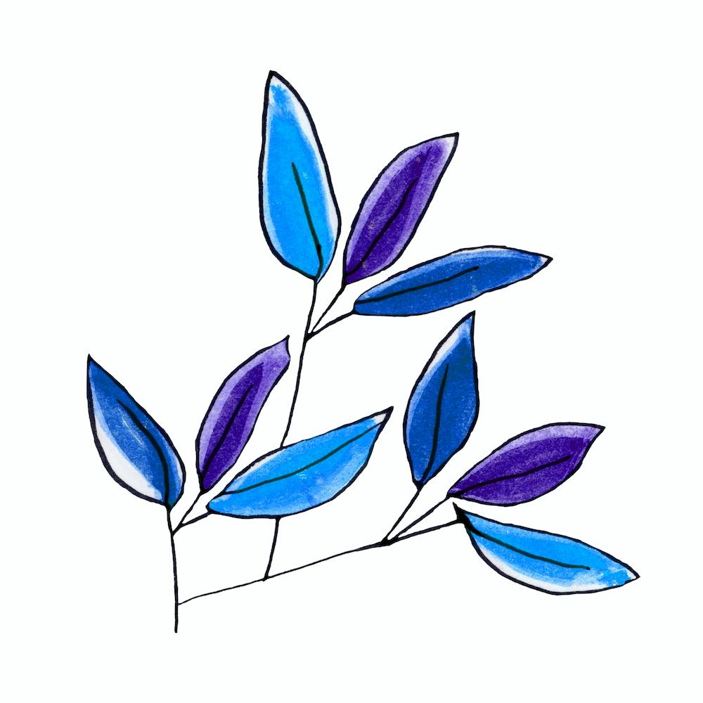 Blue Floral Bramches