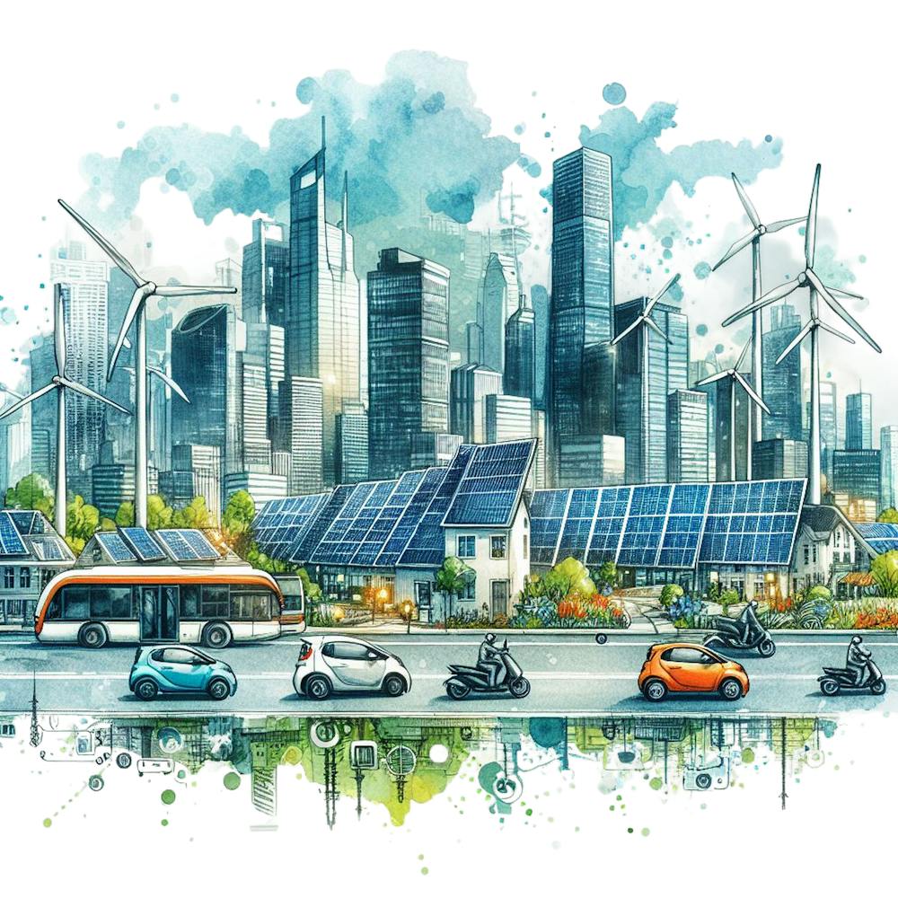 Cityscape With Wind Turbines 1