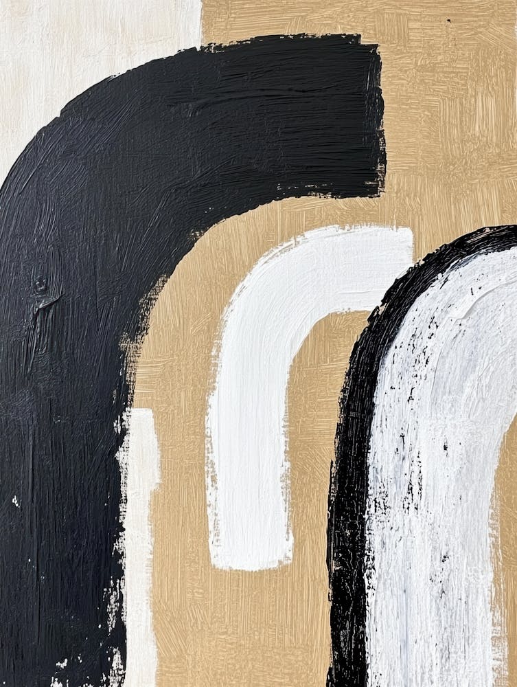 Abstract Black And White Painting 38