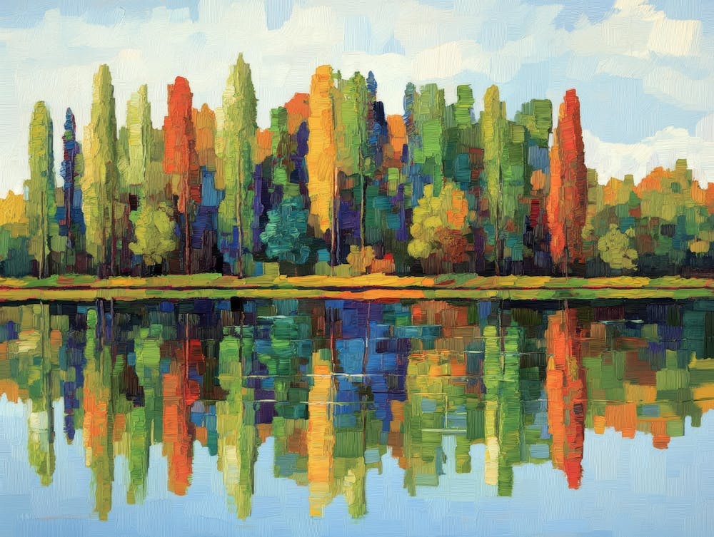 Autumn Trees Reflected In A Lake 1
