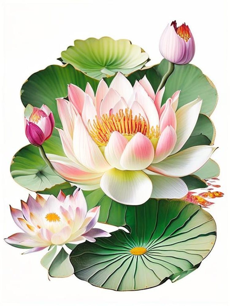 Lotusblumen im Garten Decoupage 2