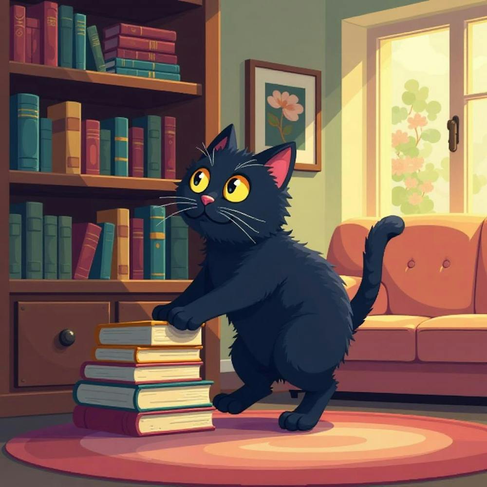 Cat Playing With Books Funny Cat (3)