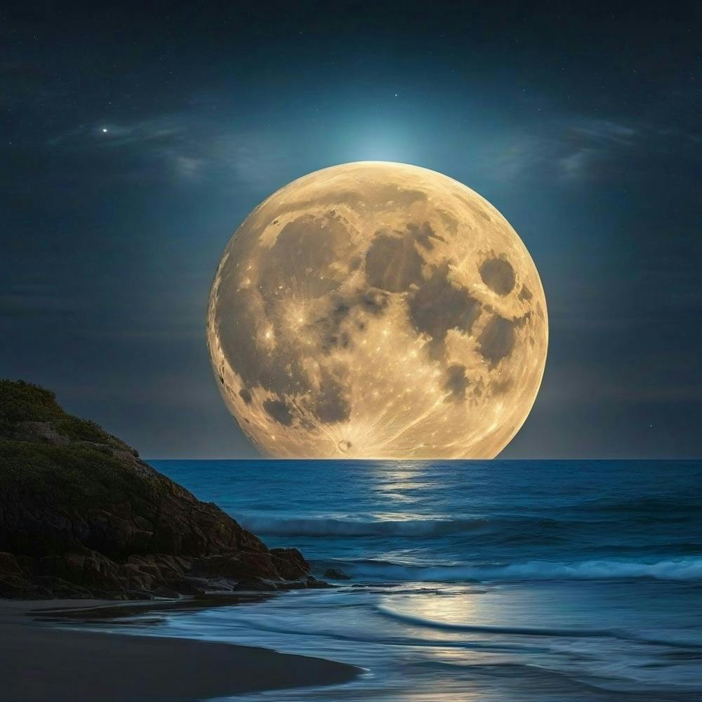 Pleine Lune Sur L'Océan