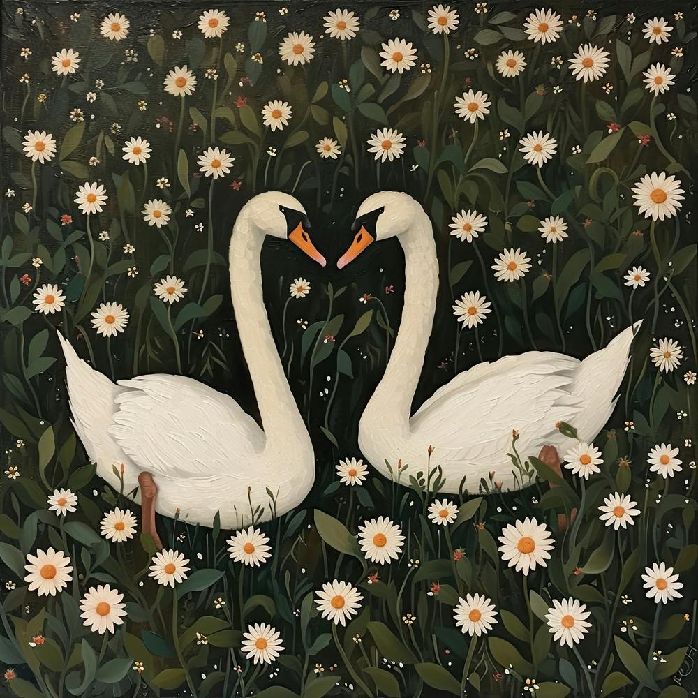 Swans Fairycore Painting 1