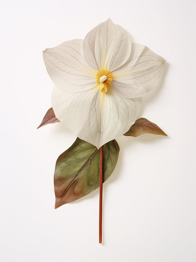 Pressed Wildflower Botanical Art Trillium
