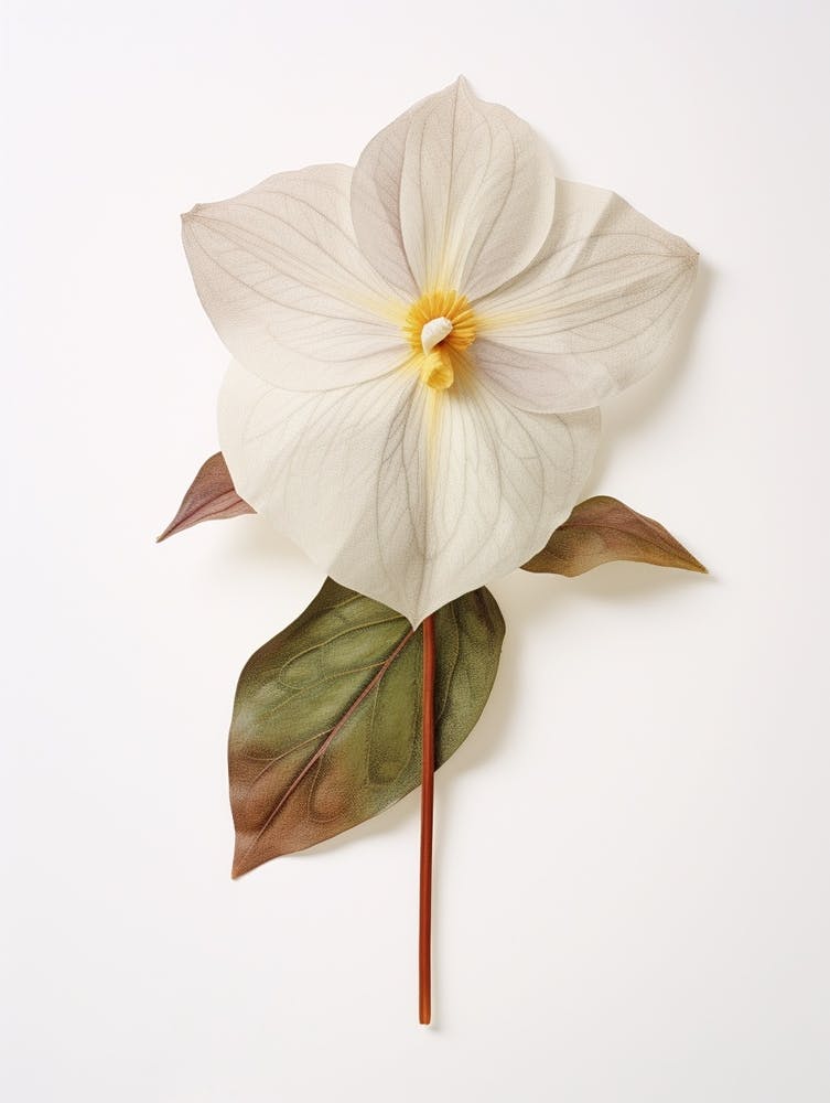 Pressed Wildflower Botanical Art Trillium