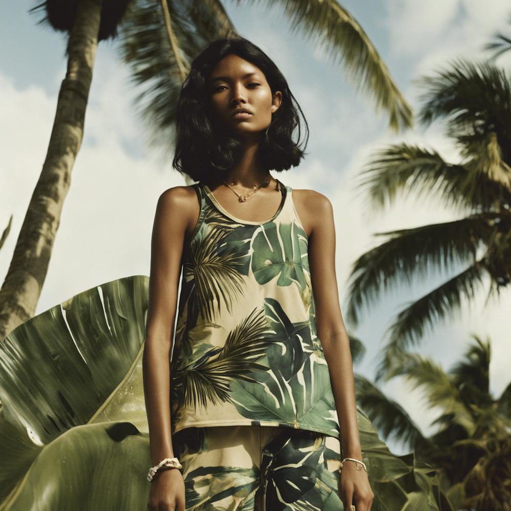 Woman In A Tropical Setting