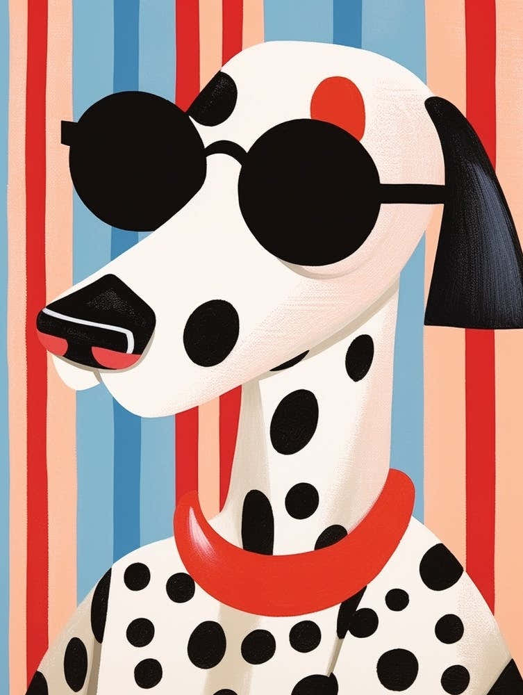 Little Dalmatian Wearing Sunglasses