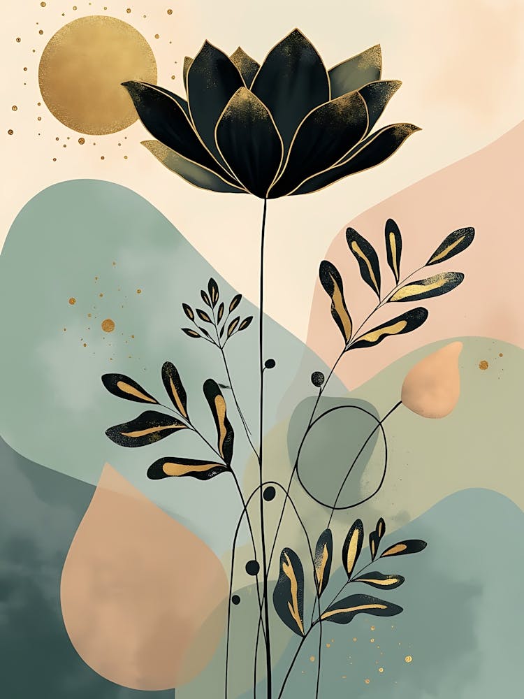 Rustikale Naturinspirierte Minimalistische Illustration