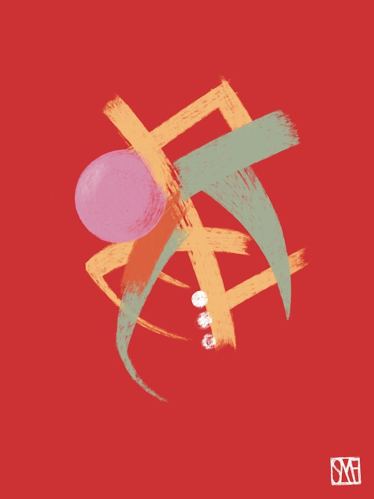 Pink Red Ball Abstract