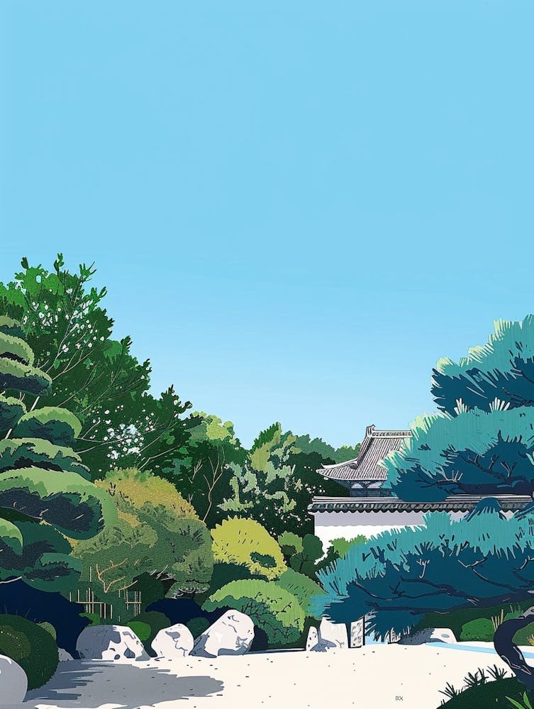 Nijo Castle Kyoto 1 Colourful Illustration