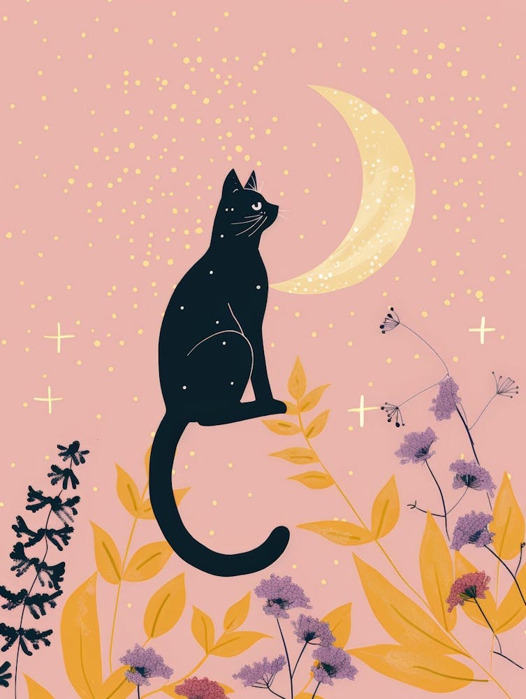 Black Cat In The Moonlight 4