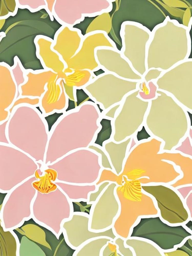 Orchids Pastel Floral 2 Flower