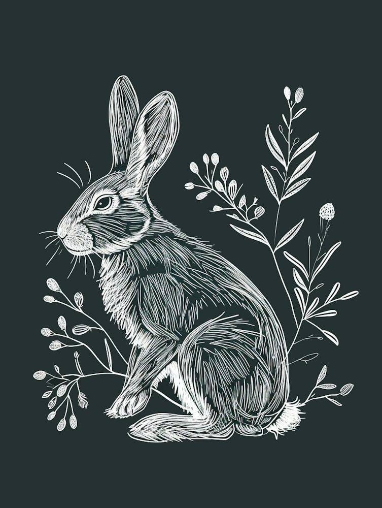 Thrianta Rabbit Minimalist Illustration 2 Art Print by Ritual Art ...