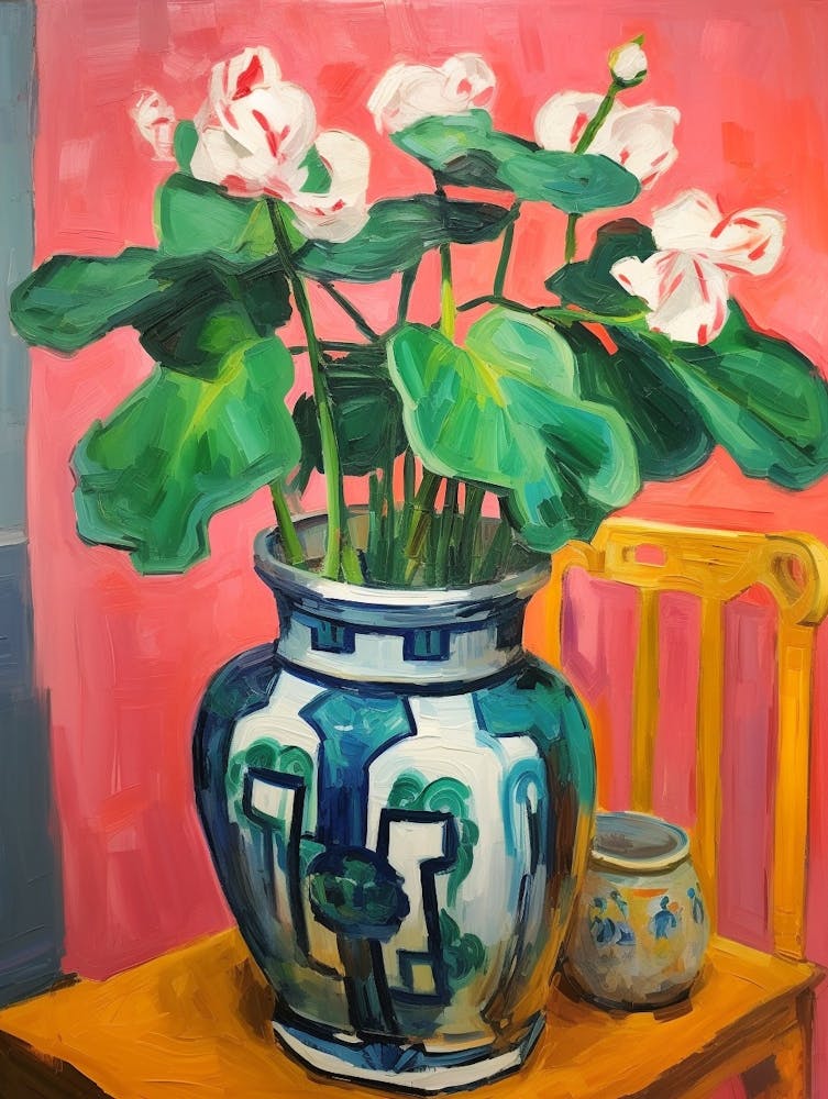 Flowers In A Vase Still Life Painting Cyclamen 3