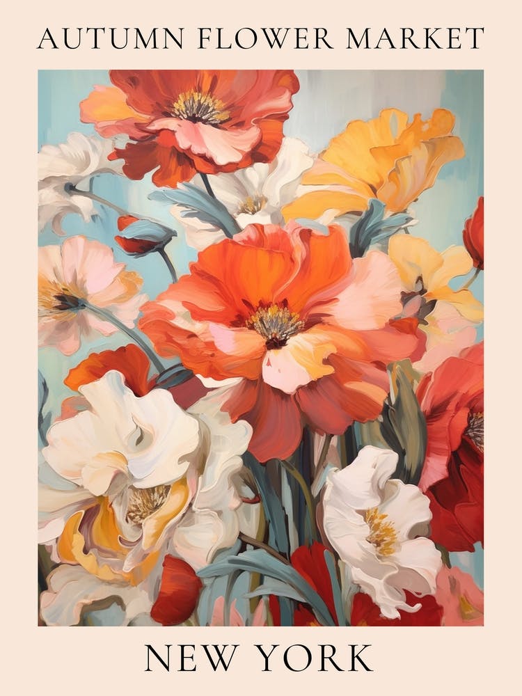 Autumn Flower Market Poster New York 2
