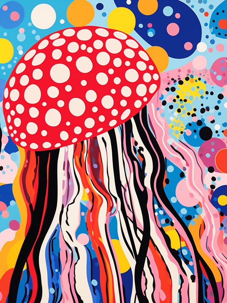 Polka Dot Pop Art Jelly Fish 4