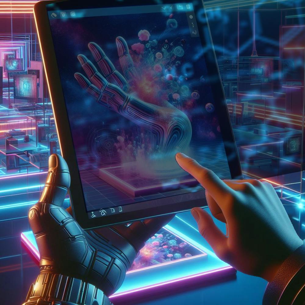 Futuristic Hand Holding Tablet 1