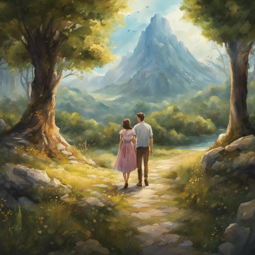 Couple Walking In The Forest