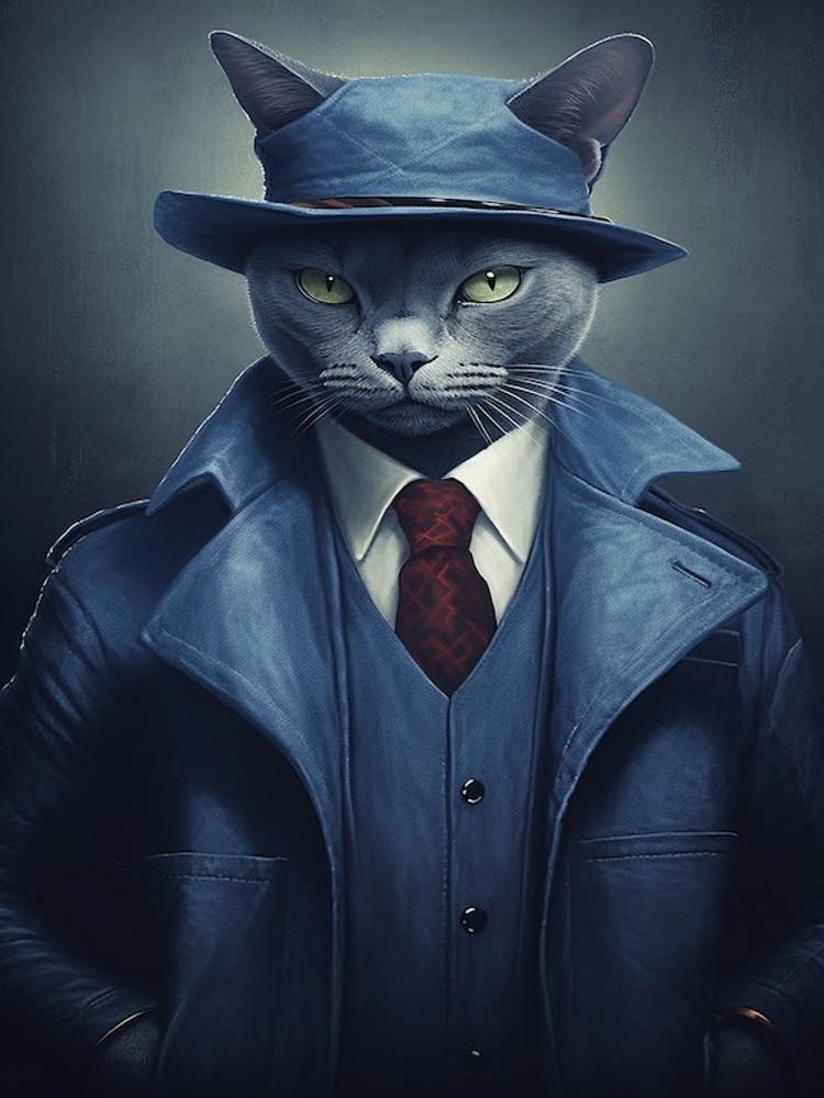 Gangster Cat Russian Blue 4