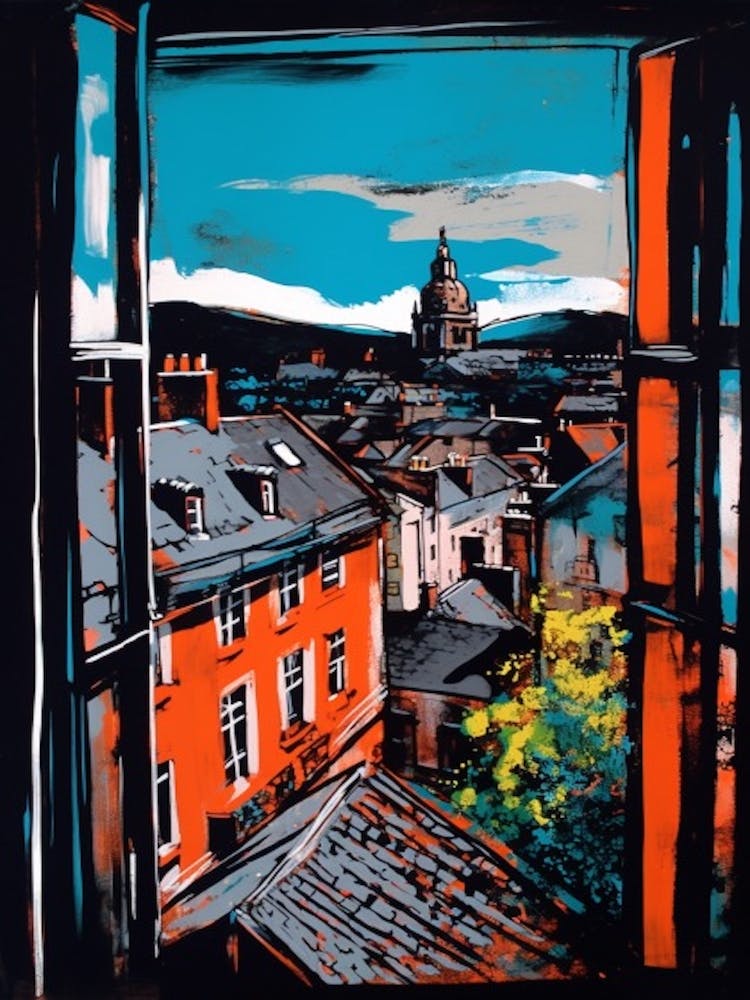 Fensterblick auf Edinburgh Schottland im Stil der Pop-Art 3