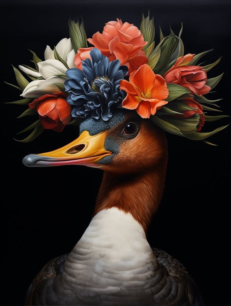 Bird With A Flower Crown Canvasback 3
