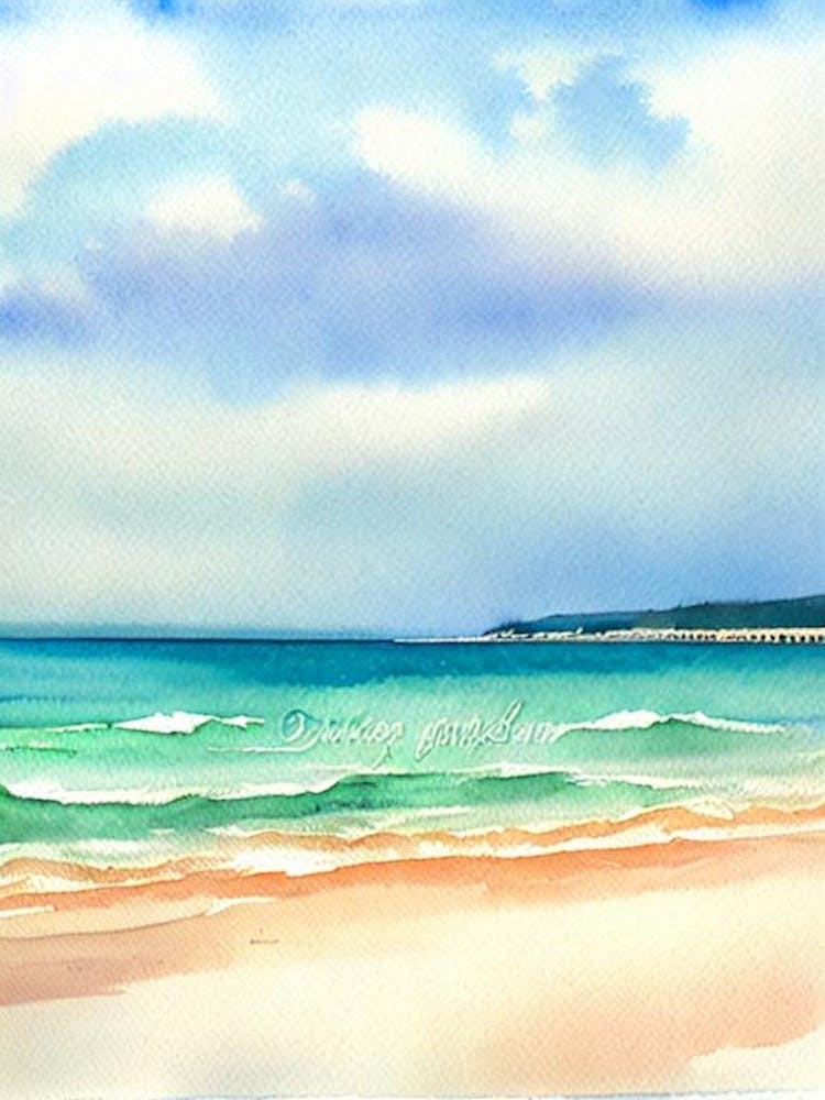 Coogee Beach 2, Australia Aquarell