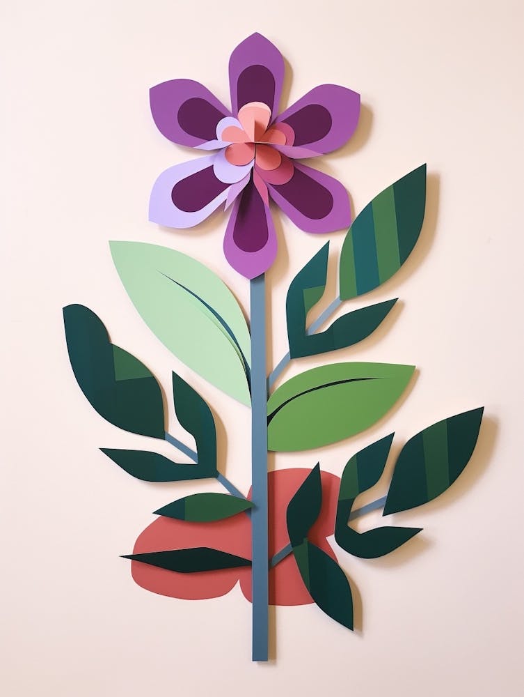 Cut Out Style Flower Art Lilac 2