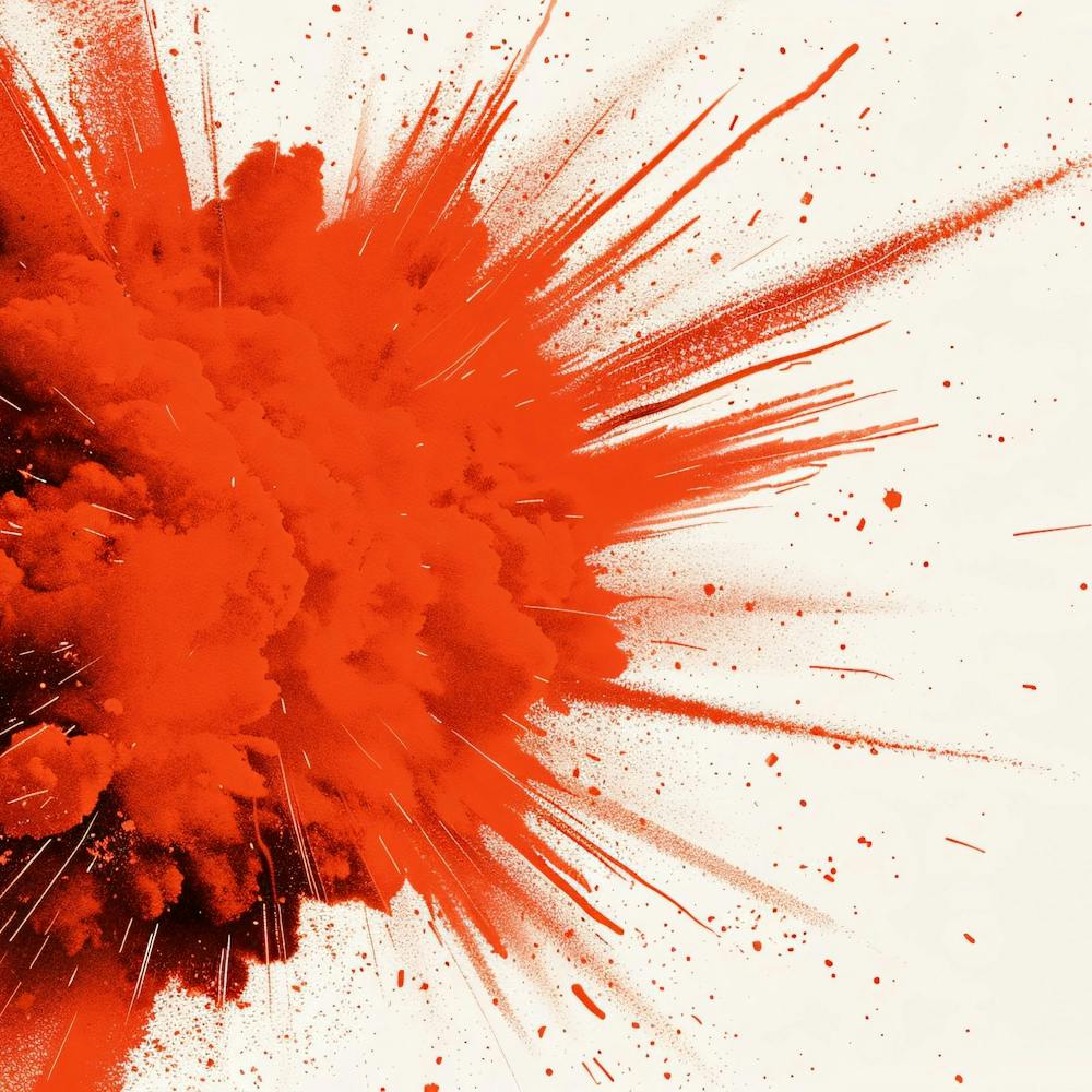 Explosion Of Red Powder