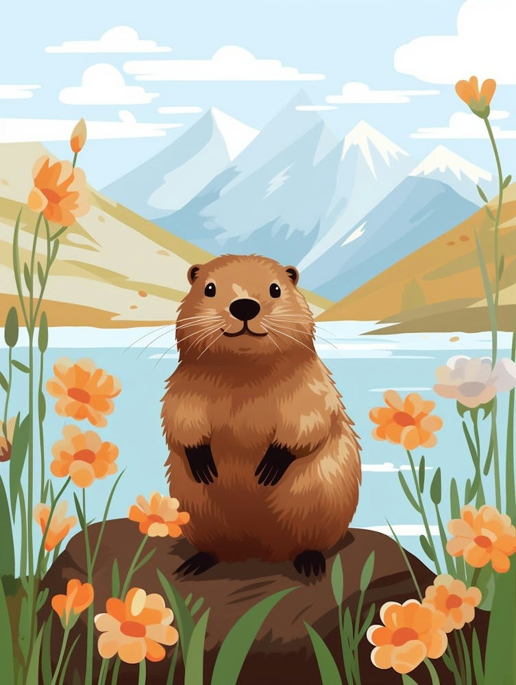 Babytier-Illustration Biber 1