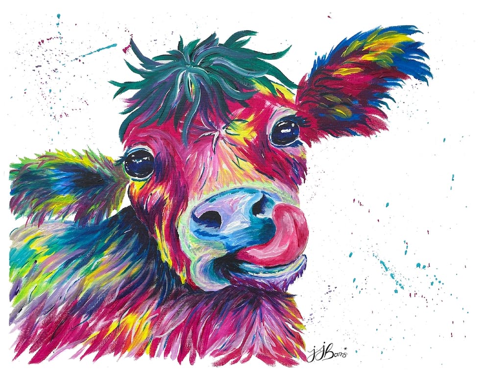 Farbenfrohes Babykalb