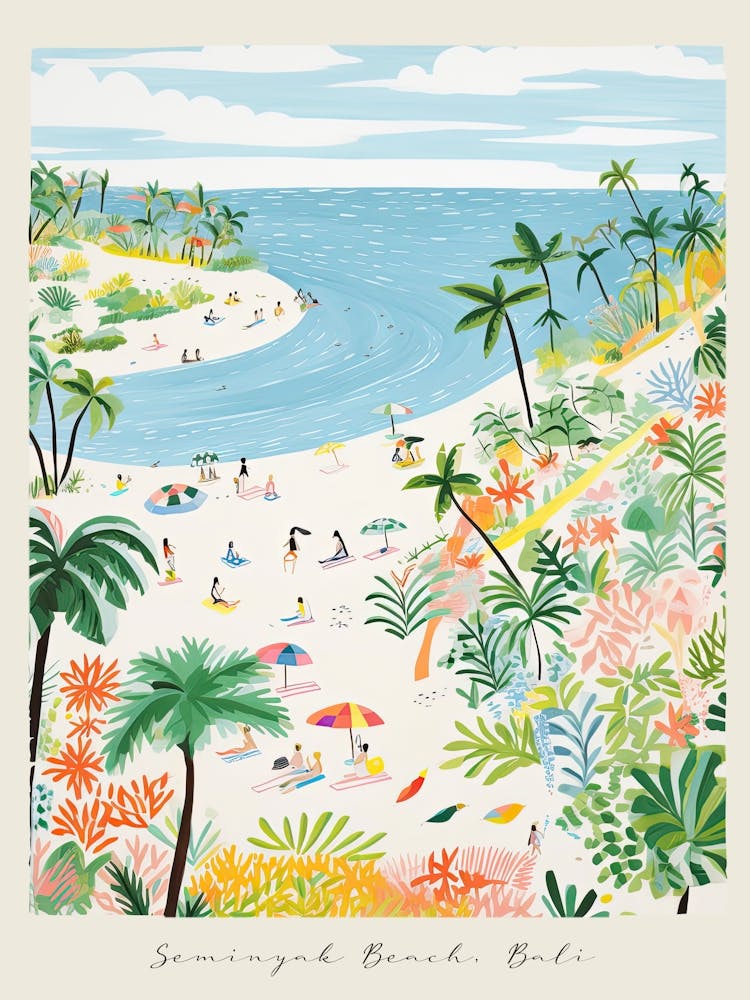 Poster Of Seminyak Beach, Bali, Indonesia, Matisse And Rousseau Style 3