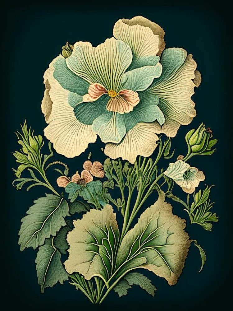 Primrose 2 Floral Botanical Vintage Poster Flower