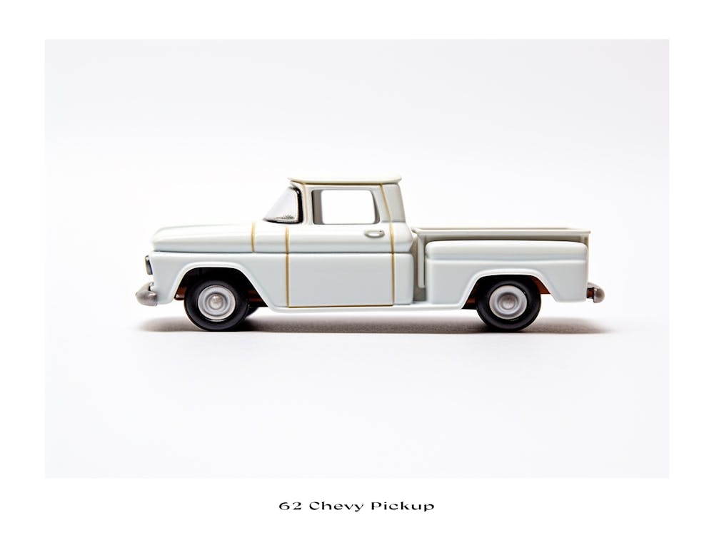 Toy Car 62 Chevy Pickup White Poster