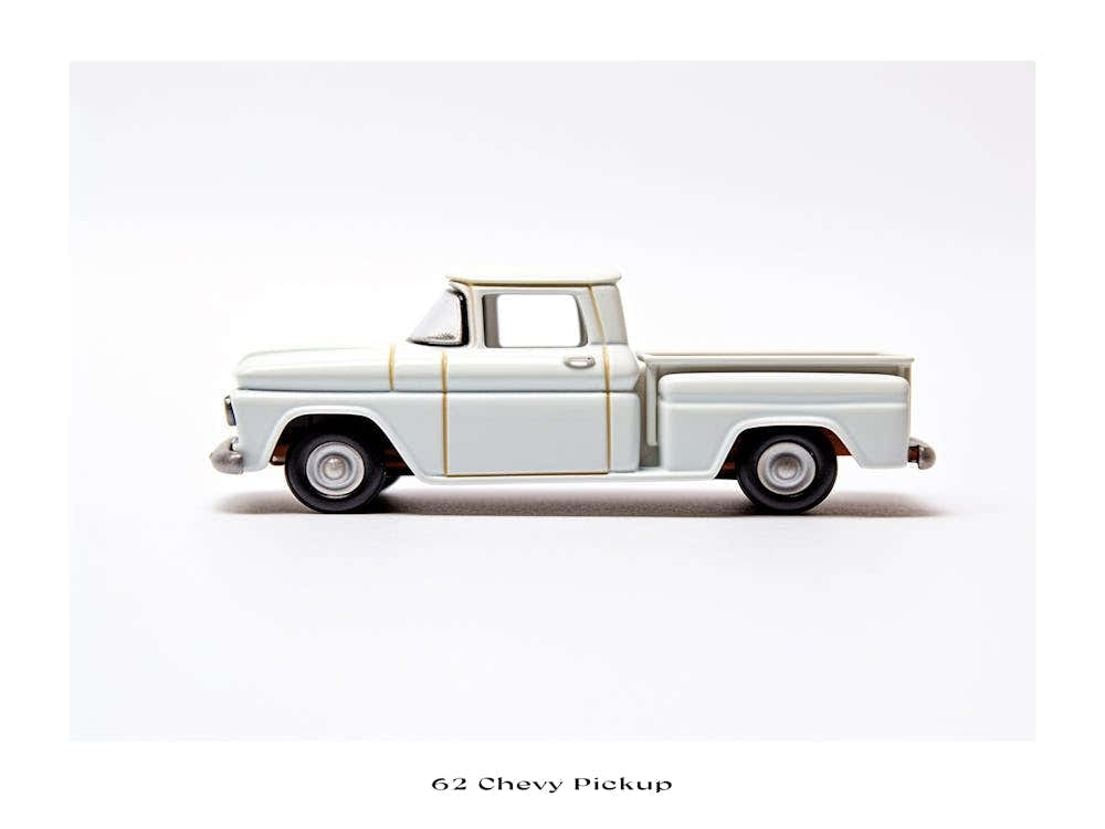 Toy Car 62 Chevy Pickup White Poster