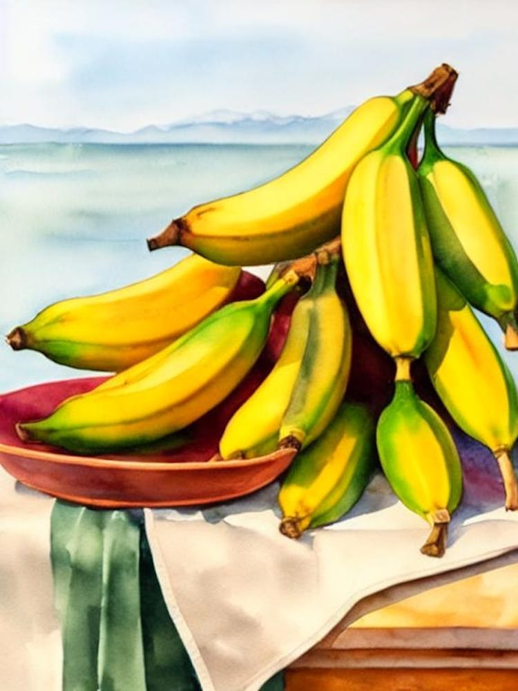 Banane Italienische Aquarellfrucht