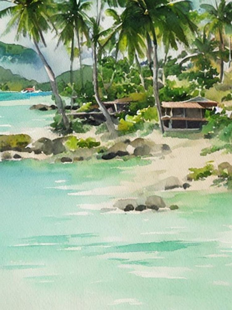 Koh Samui Thailand Watercolour Tropical Destination