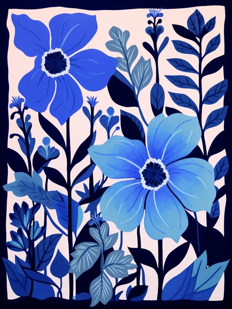 Blue Flower Illustration Delphinium 4