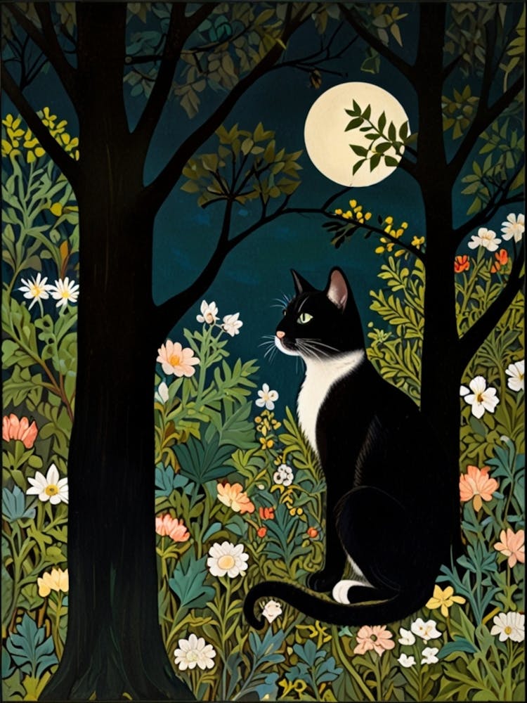 William Morris Cat In The Forest 30