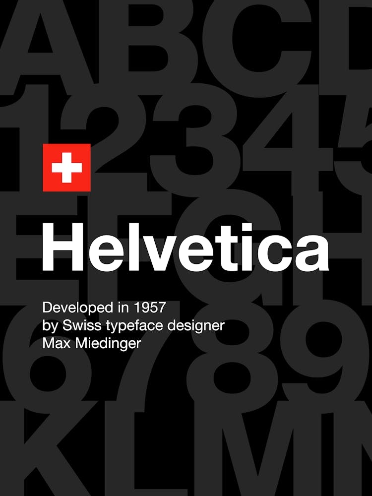 Helvetica font poster, 1957 — design typography poster